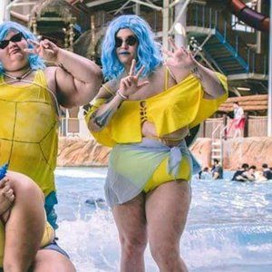 Yellow two piece  High waist swim suit